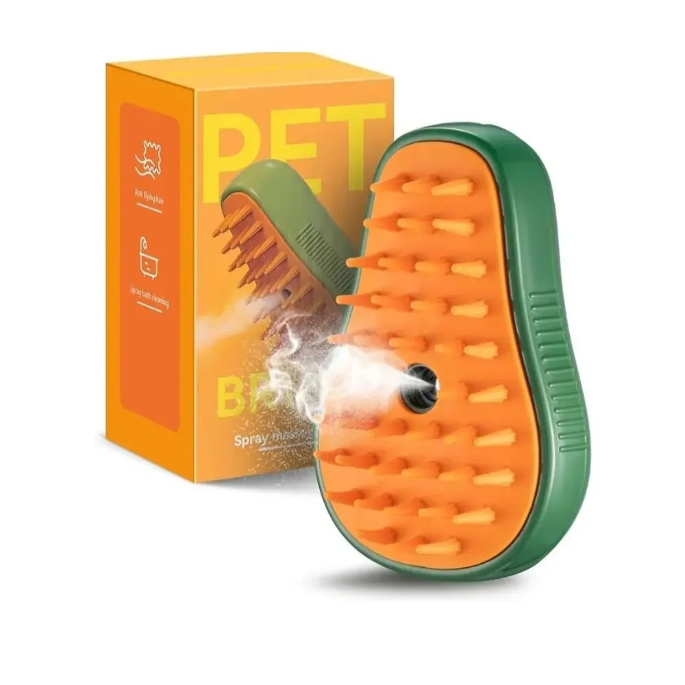3-In-1 Steam Brush for Cat and Dog Deshedding Portable Pet Hair Removal Tool New